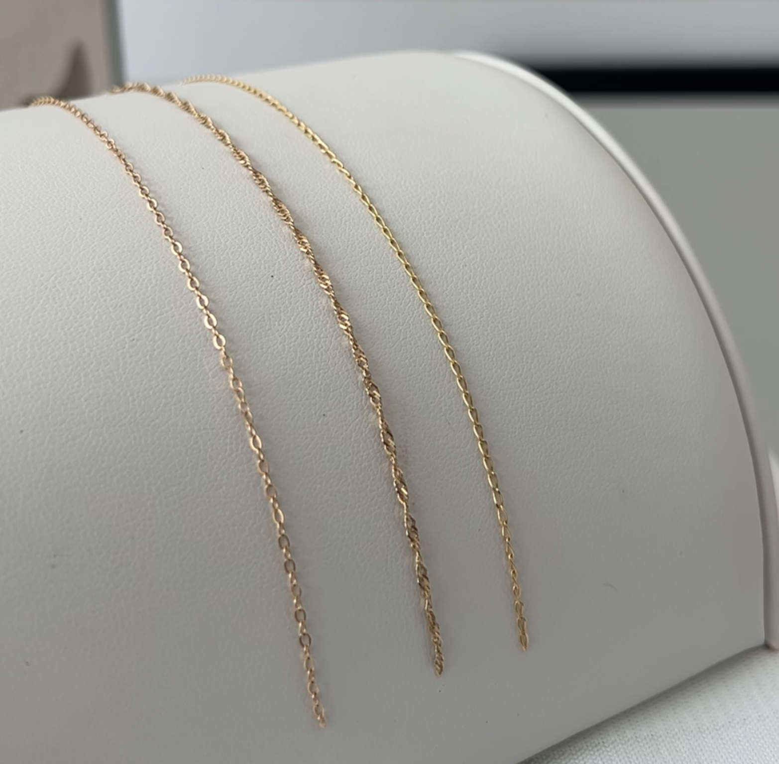 Custom-Length 14K Solid Gold Fine Cable Bracelet