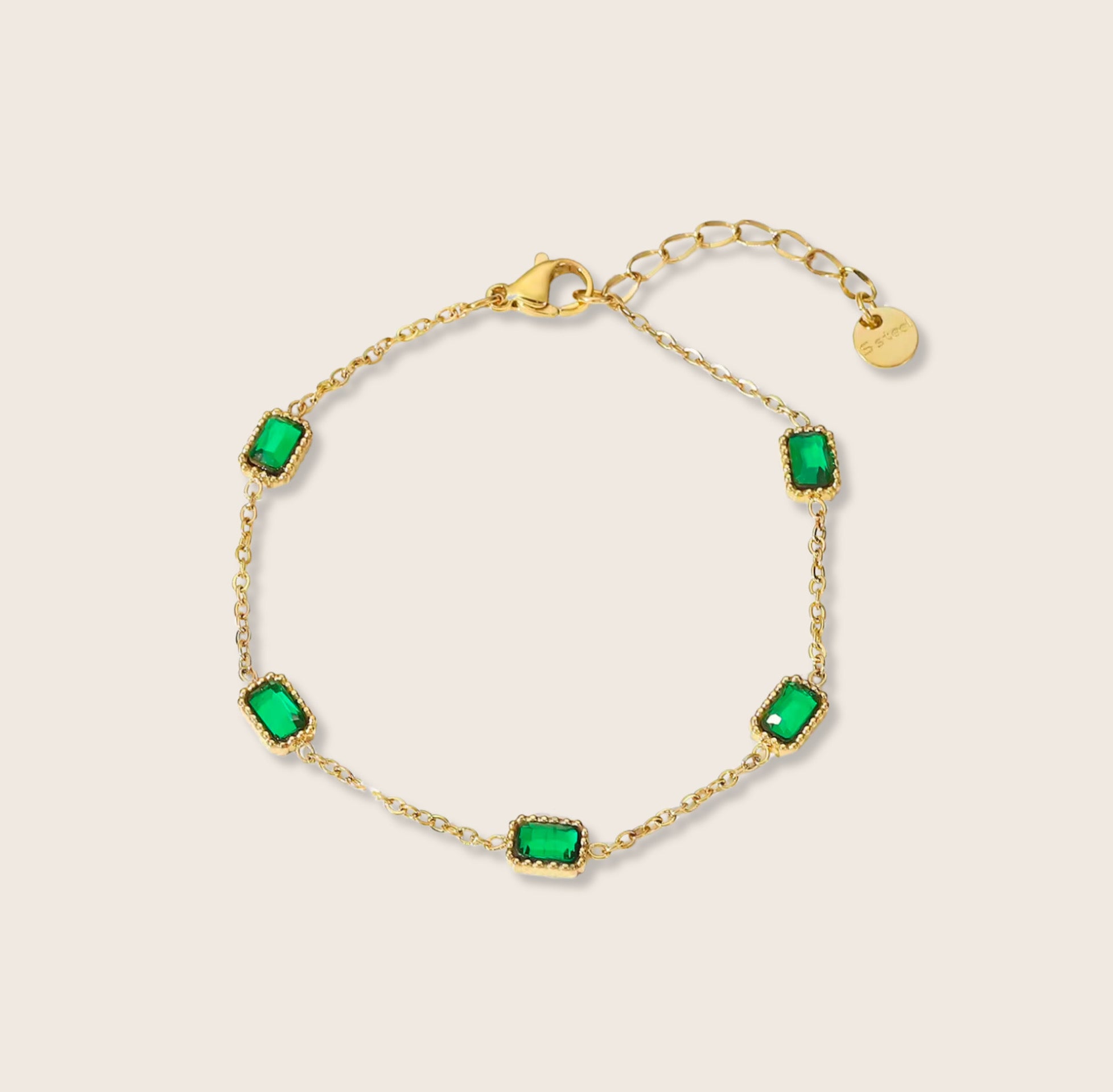 emerald green stone coloured bracelet