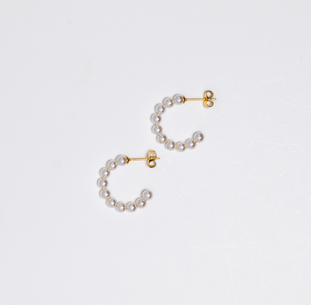 pearl hoop earrings