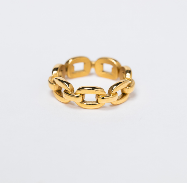gold curb link ring