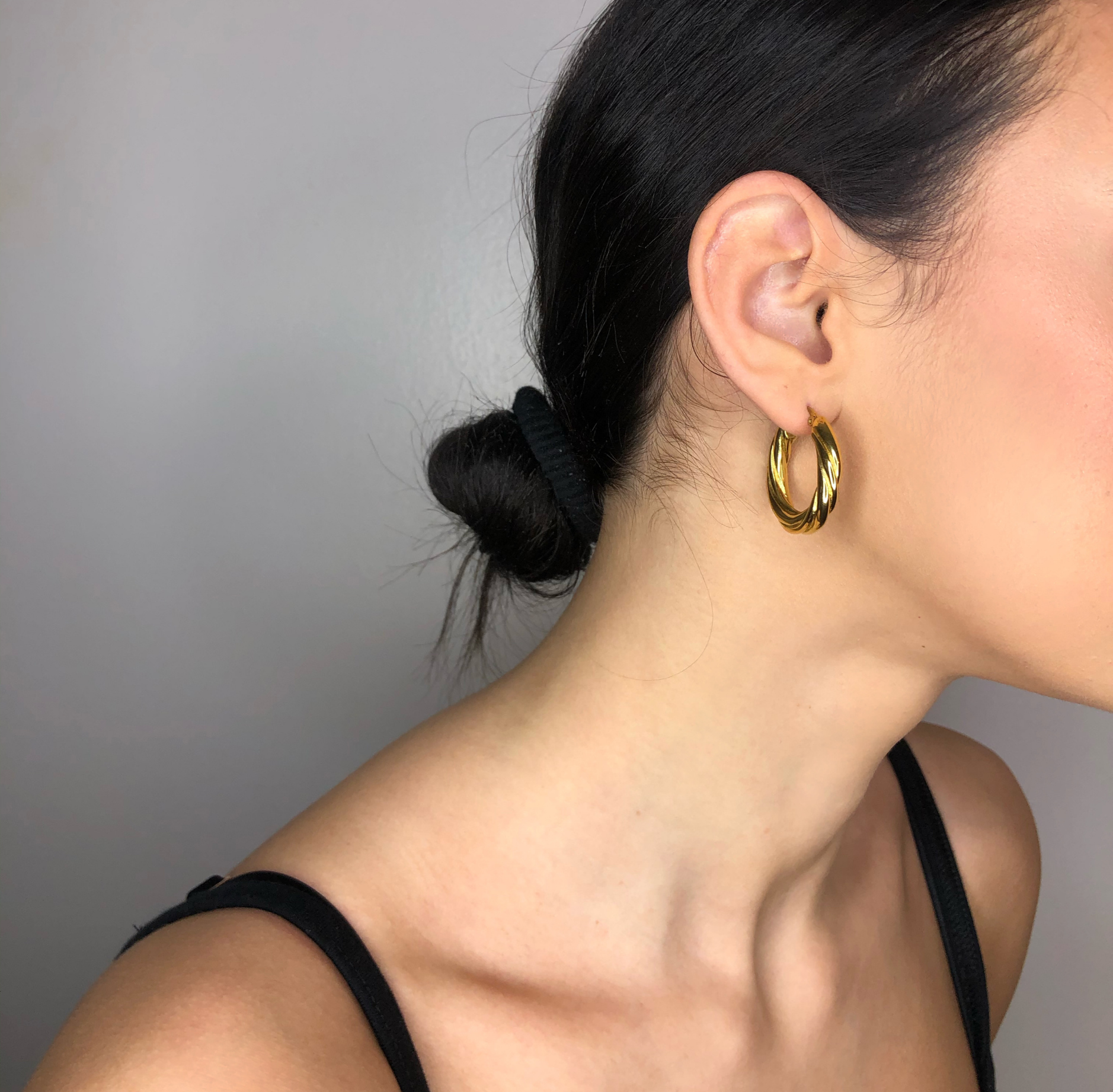 The Jasmin Hoops, gold fancy hoops, earrings, jewelry